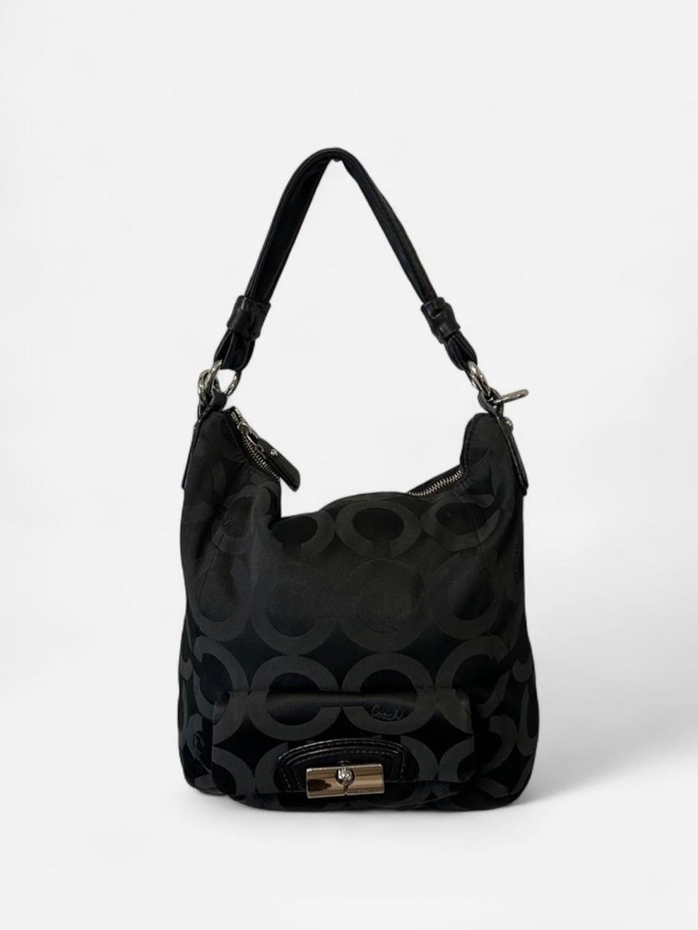 Vintage coach black monogram
hobo bag